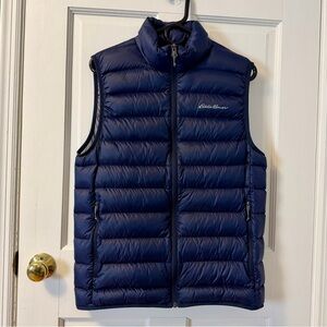 Eddie Bauer Men’s Navy Blue Puffer Down Vest, Size Small